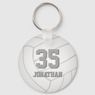 simple volleyball with athlete name keychain