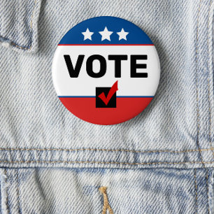 ⭐️Simple VOTE Non-Partisan 2026 US Election Year 2 Inch Round Button