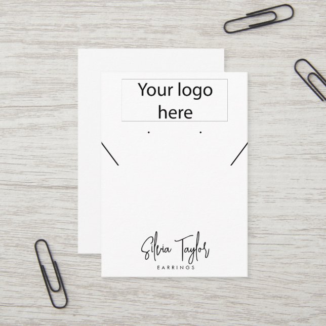 Simple Votre logo Collier Elevage Carte d'affichag (Devant/Arrière en situation)