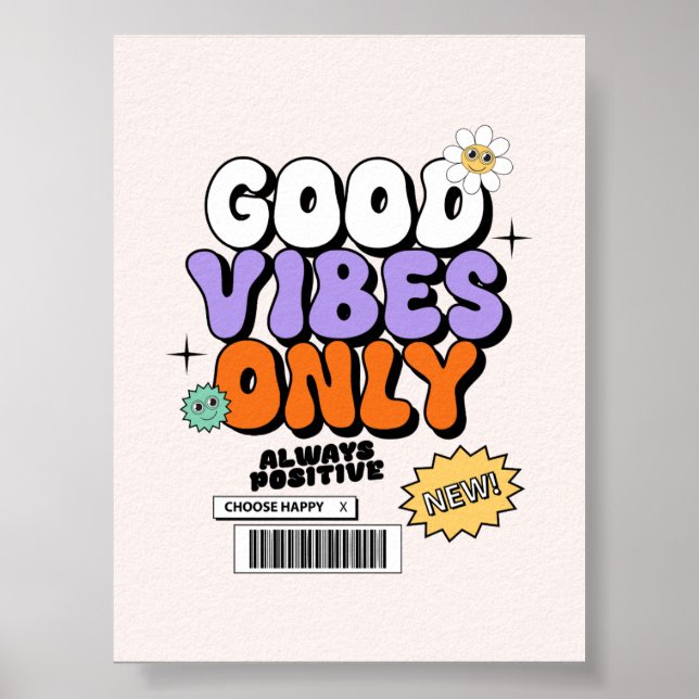 Simple Wall Art Poster | good vibes only | trendy  (Front)