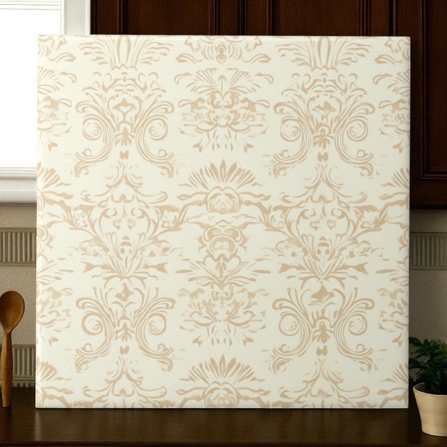 Simple Warm Soft Beige Damask Tile (Creator Uploaded)