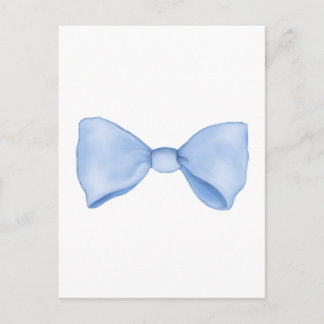 Simple Watercolor Baby Blue Bow Postcard