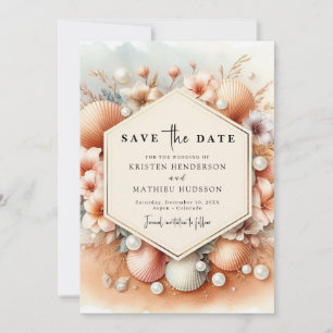 Simple Watercolor Beach Wedding Save The Date