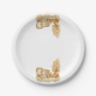 Simple Watercolor Boho Baby Shower Plates