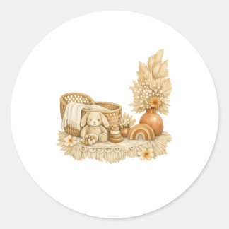 Simple Watercolor Boho Baby Shower Stickers