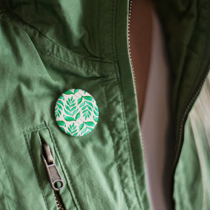 Simple watercolor branches - green 2 inch round button