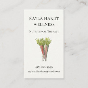 Simple Watercolor Carrots Business Card