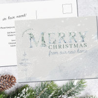 Simple Watercolor Christmas Moving Announcement