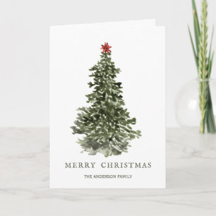 Simple Watercolor Christmas Tree Card