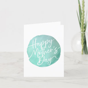 Simple watercolor circle Mother’s Day script Thank You Card