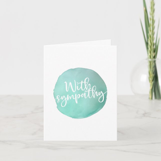 Simple watercolor circle Sympathy script Thank You Card (Front)