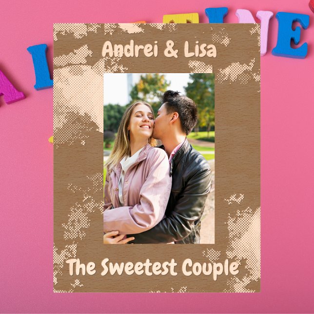 Simple Watercolor Couple Valentines Gift Wooden Etched Frames (Creator Uploaded)