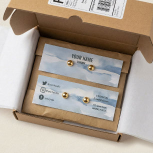 Simple watercolor earring display card