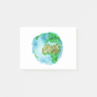 Simple Watercolor Earth Post-it Notes