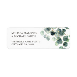 Simple Watercolor Eucalyptus Leaves Wedding
