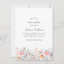 Simple Watercolor Floral Garden Baby Shower
