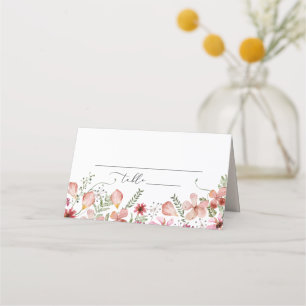 Simple Watercolor Floral Place Card