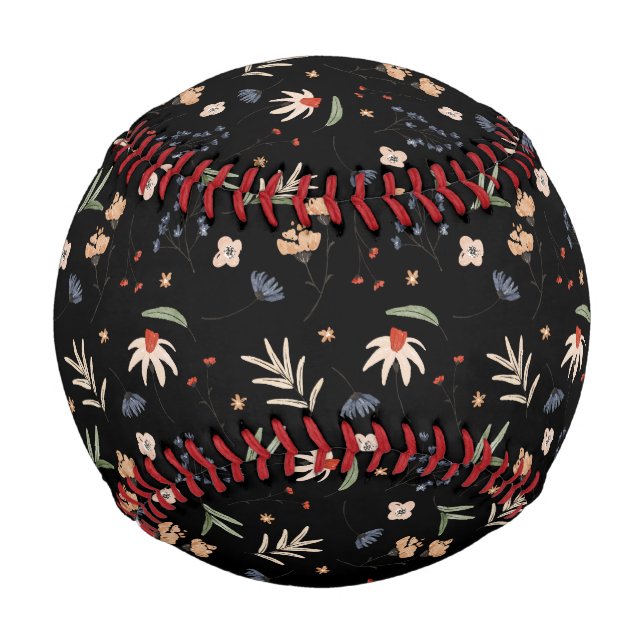 Simple watercolor flowers 1 baseball (Front)