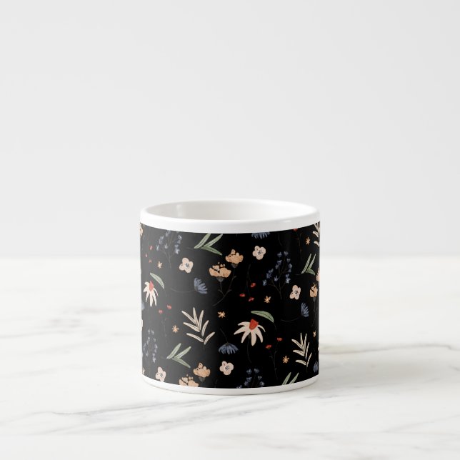 Simple watercolor flowers 1 espresso cup (Front)