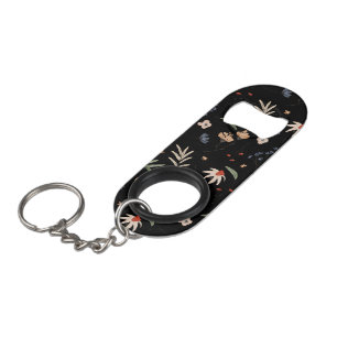 Simple watercolor flowers 1 keychain bottle opener