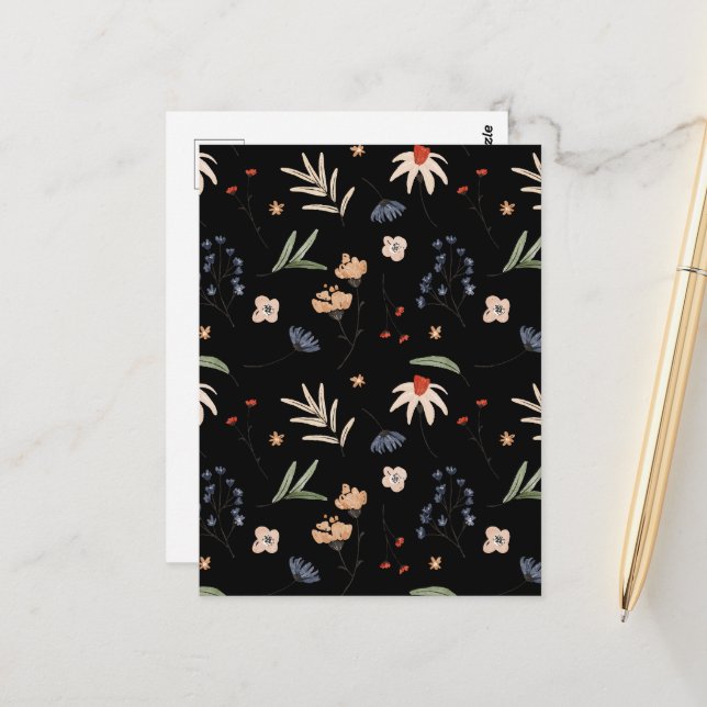 Simple watercolor flowers 1 postcard (Front/Back In Situ)