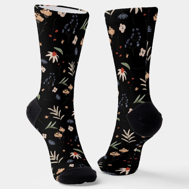 Simple watercolor flowers 1 socks (Angled)