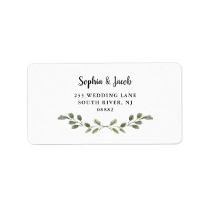 Simple Watercolor Foliage and Handwritten Script Label