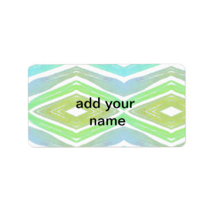 Simple watercolor green blue texture label