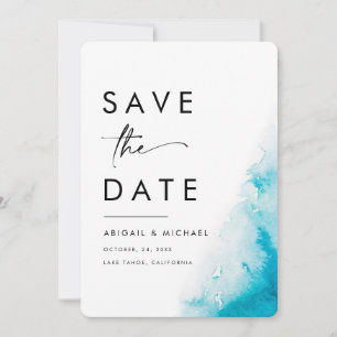Simple Watercolor Handwritten Save the Date