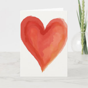 Simple Watercolor Heart Card