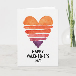 Simple Watercolor Heart Valentine Card