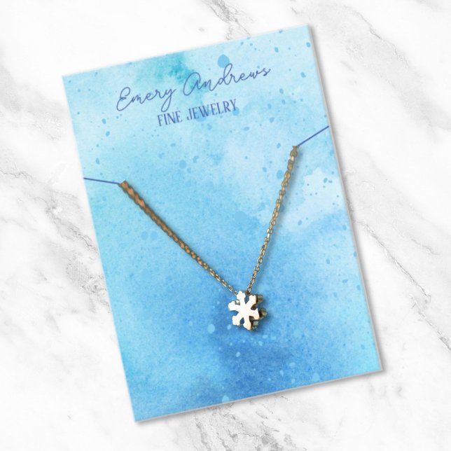 Simple Watercolor Jewellery Necklace Holder Displa Business Card (Creator Uploaded)