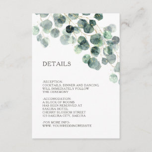 Simple Watercolor Leave Greenery Wedding Enclosure Card