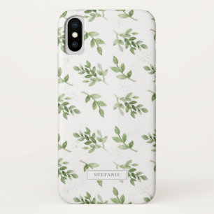 Simple Watercolor Leaves Pattern Personalized Case-Mate iPhone Case