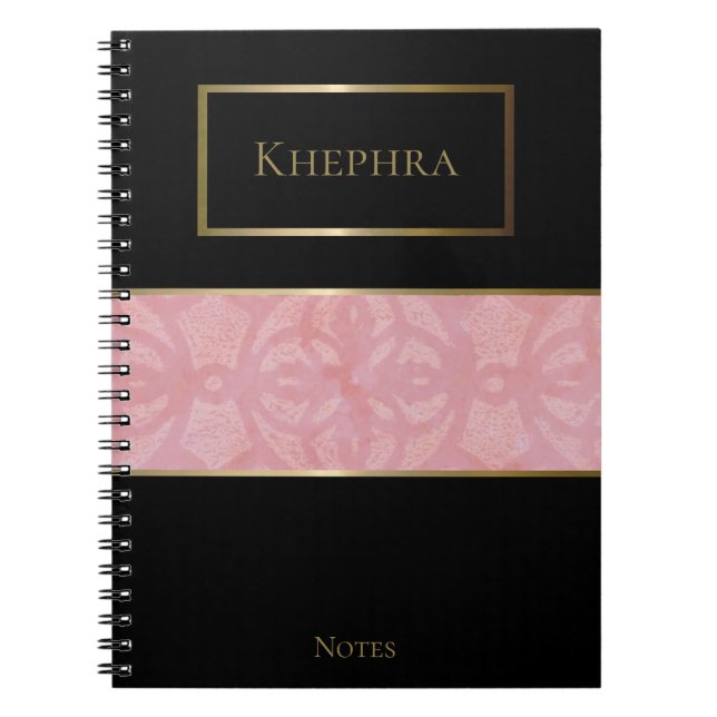 Simple Watercolor Monogram Name Notebook (Front)