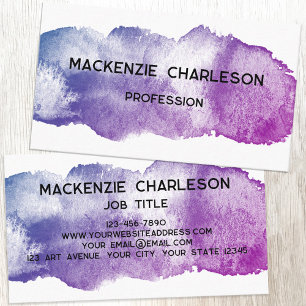 Simple Watercolor Paint Brushstroke Colourful Business Card