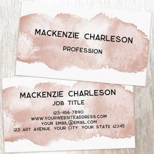 Simple Watercolor Paint Brushstroke Terracotta Business Card