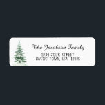 Simple Watercolor Pine Tree Return Address<br><div class="desc">This simple return address label will add some rustic style to your holiday mailings. Features a beautiful design with a single snow covered watercolor pine tree. Great way to add some charm when mailing out your Christmas cards.</div>