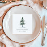 Simple Watercolor Pine Tree Wedding Napkin<br><div class="desc">Simple Watercolor Pine Tree Wedding Napkins</div>