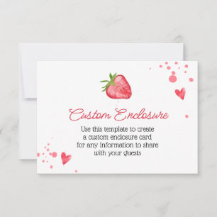 Simple Watercolor Strawberry Customized Card