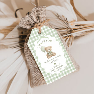 Simple Watercolor Teddy Bear Baby Shower Gift Tags