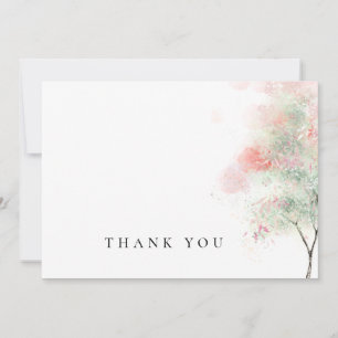 Simple Watercolor Trees Funeral Thank You Card