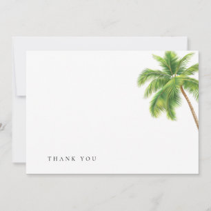 Simple Watercolor Tropical Palm Funeral Thank You