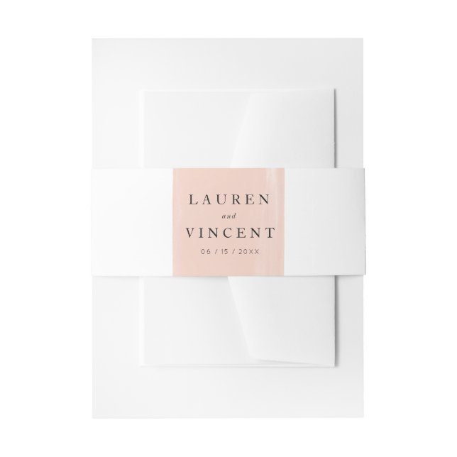 Simple Watercolor Wedding Bellyband Invitation Belly Band (Front Example)