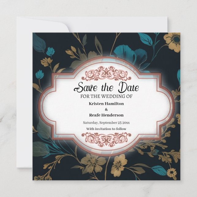 Simple Watercolor Wedding Save The Date Card (Front)