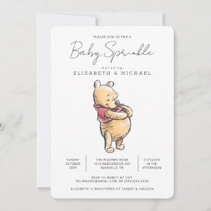 Winnie the pooh invitations baby shower free on sale
