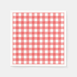 Simple watermelon gingham paper napkins