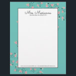 Simple Watermelon Ice Cream Pattern Letterhead<br><div class="desc">Letterhead with Pattern of Falling Watermelon Ice Cream Pops</div>