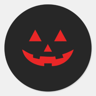 Simple Watermelon Jack O Lantern Summer Halloween Classic Round Sticker