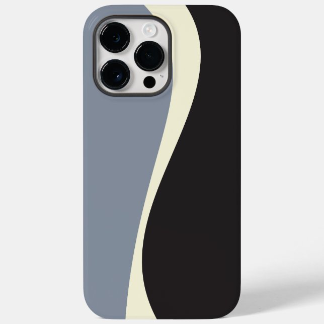 Simple Waves 2 in Black, Grey and Cream Case-Mate iPhone Case (Back)